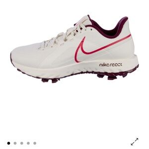 Nike Men/Women's Cream and Pink React Athletic Golf Shoes